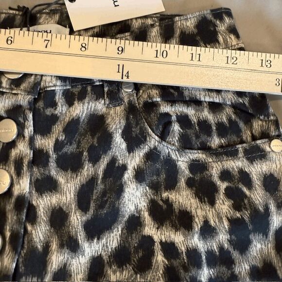NEW! MIAOU The Junior Pant Gray Leopard Exposed Button Fly Size 25 - Picture 10 of 13